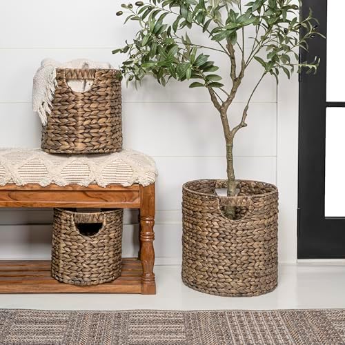 happimess Avery 3-Piece Cylinder Nesting Baskets 13", Brown - Image 4