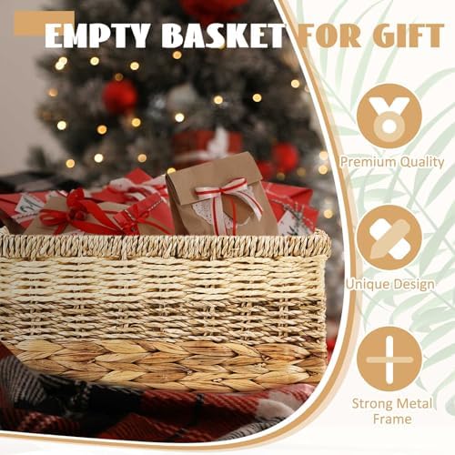 Suzile 1 Pack Wicker Storage Baskets, Water Hyacinth Seagrass, M - Image 5