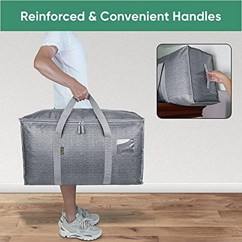 BALEINE 8-Pack Oversized Moving Bags with Reinforced Handles, Heavy-Duty Storage Tote for Clothes, Moving Supplies (Winter Grey, 8-Pack) - Image 6