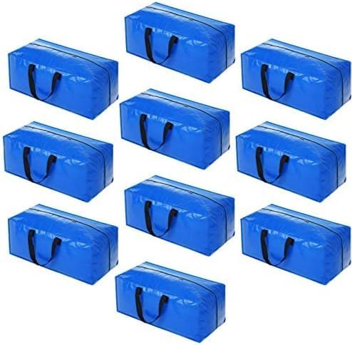 Heavy Duty Extra Large Blue Moving Bags with Strong Zipper Backpack Handles by ACNUSIK