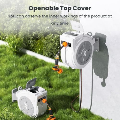 Giraffe Tools Retractable Hose Reel 1/2" x 65 ft Wall Mount Auto Rewind - Image 6