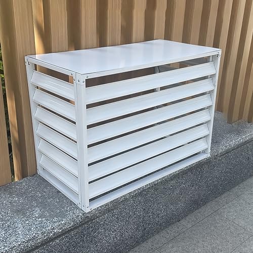 Outdoor Air Conditioner Cover Aluminum, All Weather Protective Cover, Trash Can Enclosure Freestanding Privacy Screen Fence Panels AC Unit Cover Flower Stand Condenser Pool Equipment Enclosure ( Color by KAXLDHH