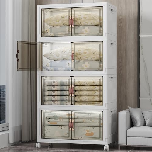 UAMFURI 700QT Stackable Storage Bins with Lids, Storage Cabinet with Wheels by UAMFURIDirect