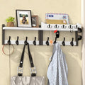 35'' White Coat Rack Wall Mount with Shelf, Solid Wood Coat and Key Hanger with 13 Metal Hooks, Farmhouse Wall Organizer for Mail, Entryway Wall Hangers for Hats, Clothes, Backpacks, Mudroom by Unknown