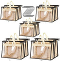 10 Pack Handbag Storage Organizer Dust Bags Transparent Purse Storage Bag Organizer for Closet with Handle and Zipper Handbags Bag (Beige) by SZXFMY