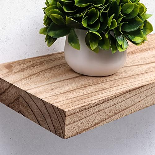 Axeman Floating Shelves, 8 Inch Deep Modern Solid Wood Wall Shelves for Storage, Wall Mounted Display Shelving with Invisible Heavy-Duty Metal Bracket, 48" W x 8" D x 1.6" H, Light Carbonized - Image 5