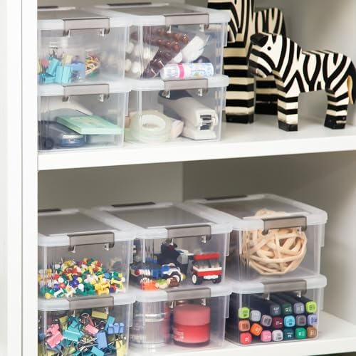8Packs 3.2Qt Small Clear Storage Bins with Lids, Plastic (Pack of 2) - Image 5