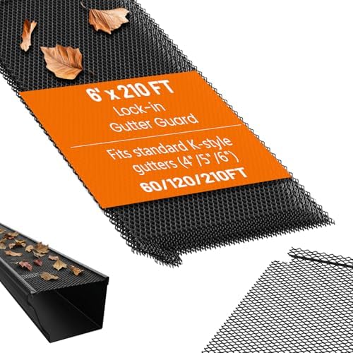 210 ft Mesh Gutter Guards 6 inch (70 Pack) - Fits 4,5,6 Inch K Style Gutters - Professional Black Steel Screens - Snap In Leaf Protector - Easy Rain Gutter Covers for Leaves by ZONEGRACE