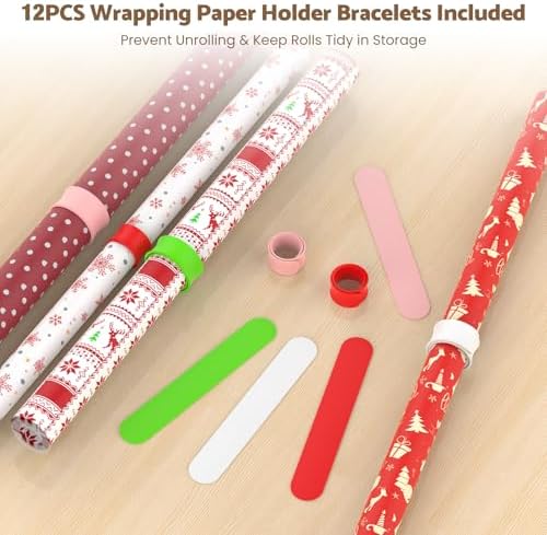 Wrapping Paper Storage Cart, Rolling Gift Wrap Station with Drawer & Hooks - Image 5