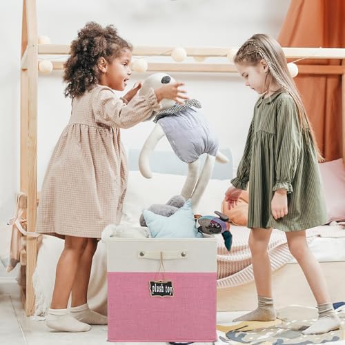 Storage Cubes,13 x 15 x 13 storage cubes,Foldable Fabric Storage Cubes with Labels 4 Pack,Linen Cube Storage Organizer Bins Kallax Storage Cubes for Organizing Shelves Cabinet(White pink). - Image 5