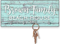 Pattern Pop Personalized Mint Rustic Wood Plank Look Beach House Key Hanger by PatternPop