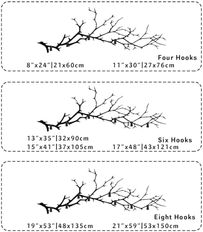 Extra Large Metal Branch Coat Rack, Tree Branch Wall Mount, Tree Branch Wall Hanger, Hat and Coat Rack, Home Storage Hooks, Entryway Wall Decor (Silver, 48"x17") - Image 4