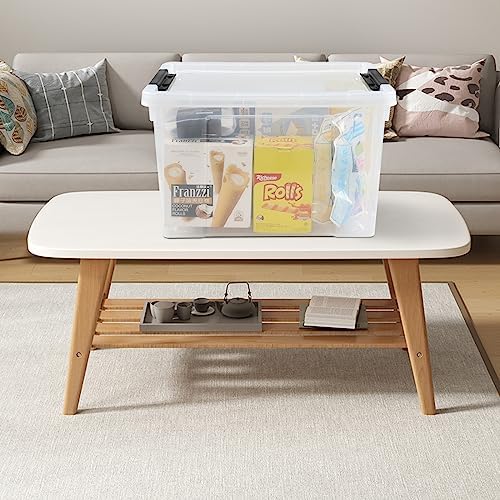 4-Pack 32 L Wheeled Clear Plastic Storage Latch Boxes with Lids - Image 4