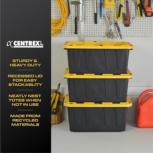 CX Heavy Duty 17-Gallon Stackable Plastic Storage Bins with Lids, 4 Pack - Image 2