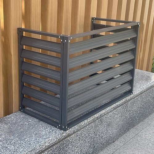 Outdoor Air Conditioner Cover Aluminum, All Weather Protective Cover, Trash Can Enclosure Freestanding Privacy Screen Fence Panels AC Unit Cover Flower Stand Condenser Pool Equipment Enclosure ( Color by KAXLDHH
