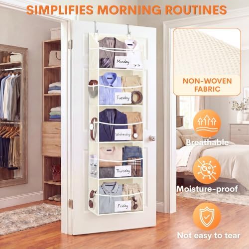 Ofiray-home 5Tiers Over Door Organizer, Weekly Clothes Organizer for Kids - Image 5