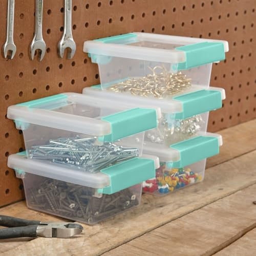 Sterilite Clip Box, Stackable Clear Plastic Bins- Mini, 24-Pack - Image 6