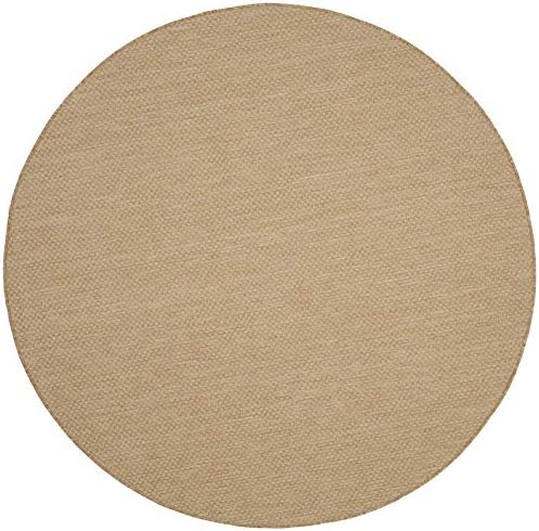 SAFAVIEH Courtyard Collection Area Rug - 6'7' Round, Natural & Cream, Non-Shedding & Easy Care, Indoor/Outdoor & Washable-Ideal for Patio, Backyard, Mudroom (CY8521-03012) - Image 3