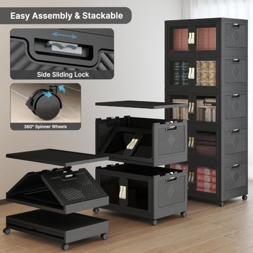 920QT Stackable Storage Bins with Lids, 230Gal Foldable Storage Cabinets - Image 6