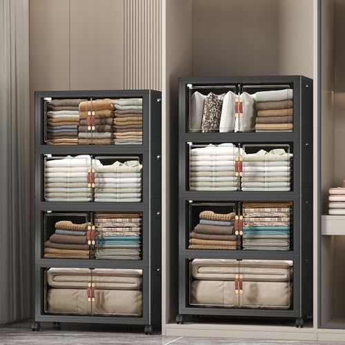 UAMFURI Stackable Storage Bins, 896QT Collapsible Drawers with 2 Lids by UAMFURIDirect