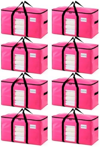 TAILI 8 Pack Pink Extra Large Moving Bags,Storage Bags with Visible Window by TAILI