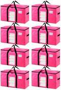 TAILI 8 Pack Pink Extra Large Moving Bags,Storage Bags with Visible Window by TAILI