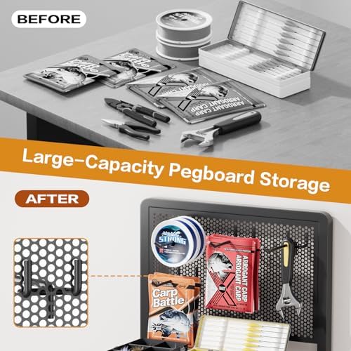 Olakee Fishing Rod Holders, Rolling Fishing Rod Rack for Garage & Boat, Tackle Box & Reel Holder Cart, Easy Assembly Fishing Gear Management System, Ideal Birthday Gift for Men Dad Anglers - Image 3