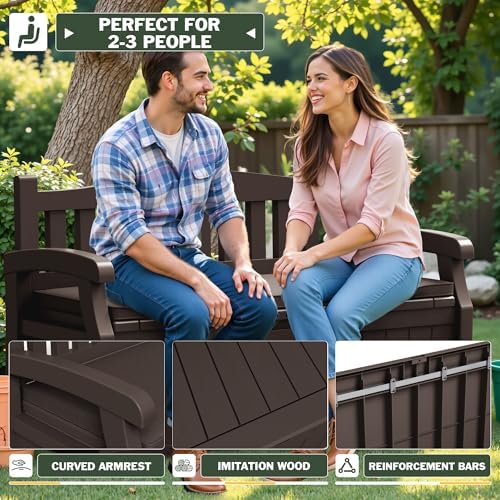 Flamaker 80 Gallon Storage Bench with Cushion, Waterproof, All-Weather - Image 4