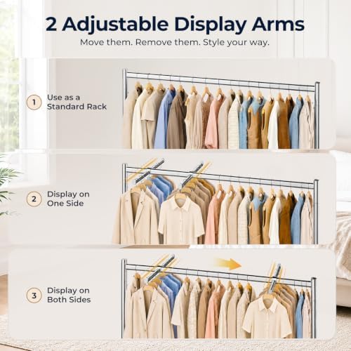 HOKEEPER Z Rack for Clothes Heavy Duty Hold 500 LBS with Display Arms - Image 2