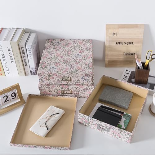 Soul & Lane - Nesting Floral Photo Storage Boxes with Lids, Set of 3 - Image 5