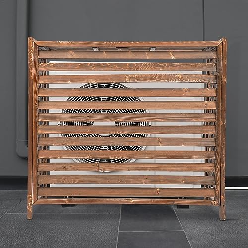 Wooden Air Conditioner Cover Fence Outdoor, Air Conditioner Fence Screen Outdoor Rustic Brown Unit Privacy Screen Enclosure With Shutter Design, Freestanding For Hiding Ac & Trash Cans, Easy Assembly - Image 5