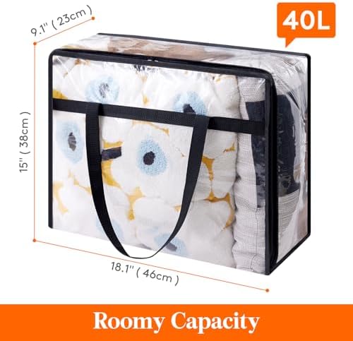 Lifewit 45L Clear Clothes Storage Bags,Plastic Foldable Blanket Storage Bag - Image 3