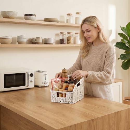 StorageWorks Pantry Baskets for Organizing, White Wicker Baskets, 2-Pack - Image 6