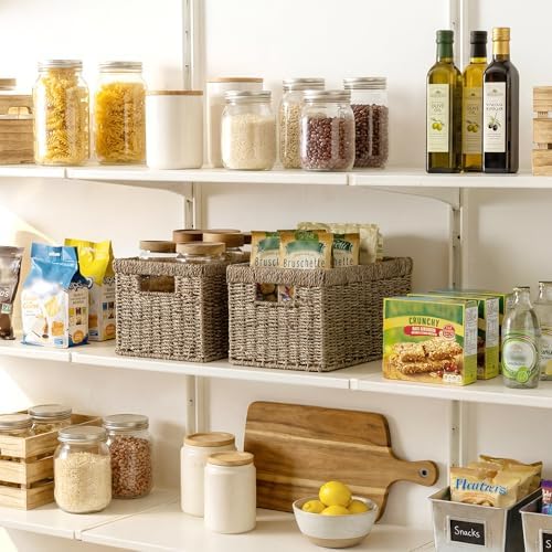 StorageWorks Wicker Baskets for Storage, Seagrass Storage Baskets, 2-Pack - Image 2