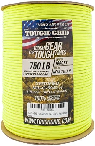 TOUGH-GRID 750 Paracord, 100% Nylon, Made in USA, Type IV Mil-Spec Cord - Image 3