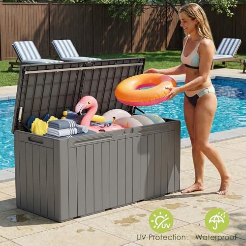 Devoko 100 Gallon Outdoor Storage Box, Waterproof Deck Box Lockable - Image 3