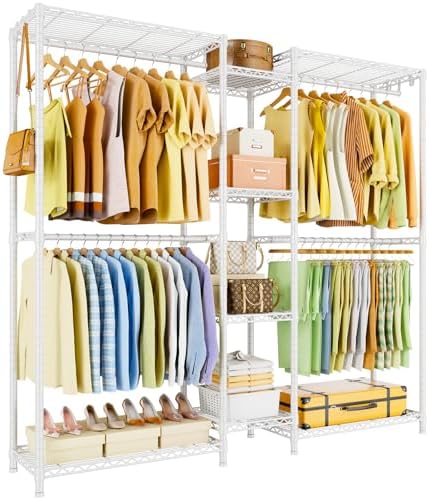 Ulif E4 Clothes Rack, Heavy-Duty Garment Rack Can Be L-Shaped Closet, White by Ulif