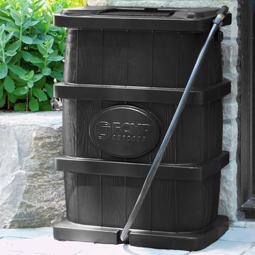 FCMP Outdoor Slim Line Design Rain Barrel, 45 Gallon, Black - Image 6