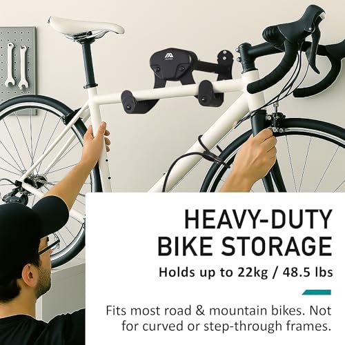 Buffalo Bike Wall Mount Rack – Adjustable Heavy-Duty Horizontal Indoor Hanger for Road, Mountain & Hybrid Bikes up to 48.5 lbs / 22 kg, Space-Saving Garage & Apartment Storage - Image 2