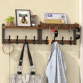 35'' Long Rustic Coat Rack Wall Mount with Shelf, Solid Wood Coat and Key Hanger with 13 Metal Hooks, Farmhouse Wall Organizer for Mail, Entryway Wall Hangers for Hats, Clothes, Backpacks, Mudroom by Unknown