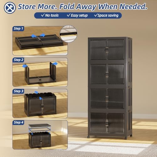SAILUN Stackable Storage Bins with Lid, 188QT 4 Pack Black - Image 7