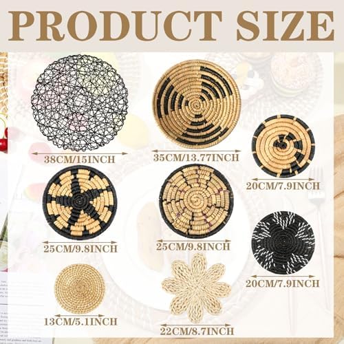 Tatuo 11 Pcs Boho Woven Wall Basket Decor Handmade Wicker Hanging,Fresh - Image 3