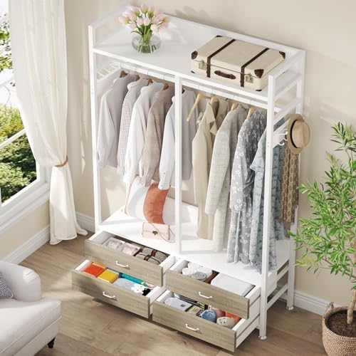 Tribesigns Freestanding Closet Organizer, Garment Rack with 4 Drawers - Image 5