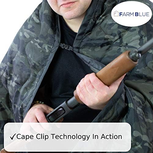 Farm Blue Black Camo Camping Military Blanket Tactical Woobie Blanket Poncho Liner - Lightweight, Multifunctional, All Weather Blankets - Camping Gear, Backpacking and Other Outdoor Activities - Image 2