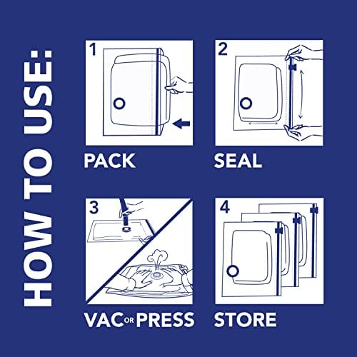 Hefty Shrink-Pak Vacuum Storage Bags - Space Saver for Under Bed Storage, Clothing and Comforters, Odor Resistant, 3X More Storage Space - 3 Large, 3 XL Bags (Pack of 18) - Image 6