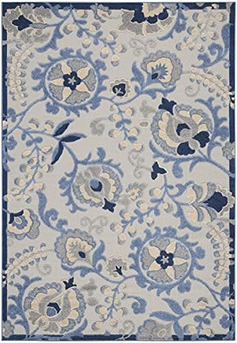 Nourison Home Aloha Blue Grey 3'6" x 5'6" Area Rug - Easy Clean, Non Shedding, Bed Room, Living Room, Dining Room, Kitchen (4' x 6') - Image 3