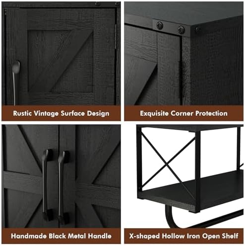 RUSTOWN Farmhouse Medicine Cabinet with 2 Barn Door & Towel Bar Rack - Image 5