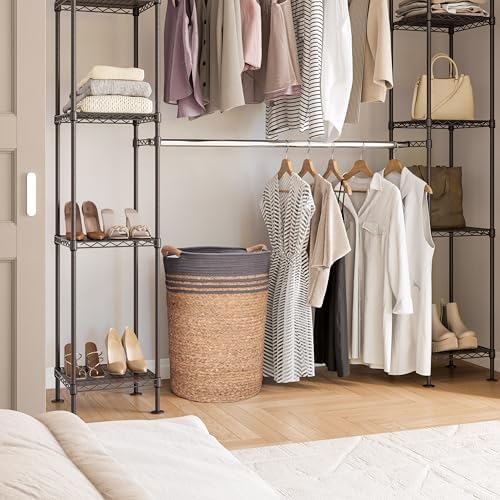 Seville Classics Premium Natural Handwoven Portable Laundry Bin Basket with Carrying Handles, Household Storage for Clothes, Linens, Sheets, Hamper with Liner, Gray - Image 3