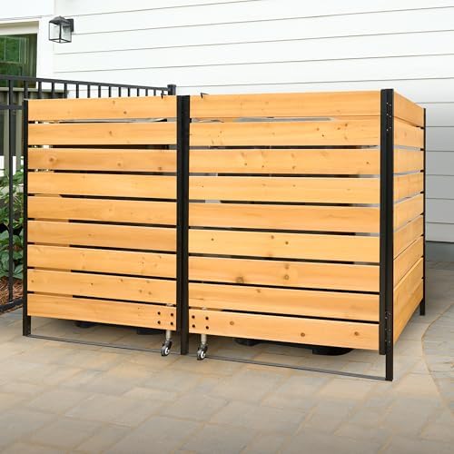 Enclo Premium Wood Dual Trash Can Storage Enclosure, DIY Kit by Enclo