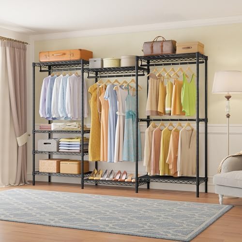 VIPEK V5 Plus Heavy Duty Clothes Rack, Large Modular Closet System, Black - Image 2